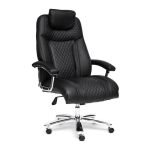 Кресло компьютерное TetChair Trust кож/зам, черный/черный стеганный/черный, 36-6/36-6