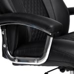 Кресло компьютерное TetChair Trust кож/зам, черный/черный стеганный/черный, 36-6/36-6