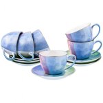 Чайный набор Арти М 189-216 Парадиз на 6 персон (12 предметов) 300 мл голубой/розоавй/зелёный