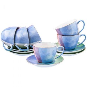 Купить Чайный набор Арти М 189-216 Парадиз на 6 персон (12 предметов) 300 мл цвет голубой/розоавй/зелёный
