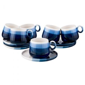 Купить Чайный набор Арти М 189-223 Бристоль на 6 персон (12 предметов) 250 мл белый/синий/голубой