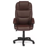 Кресло компьютерное TetChair Bergamo кож/зам, коричневый, 36-36