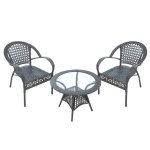 Комплект мебели Медо Лион (стол + 2 кресла) серый/золото