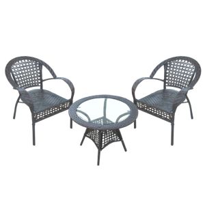 Купить Комплект мебели Медо Лион (стол + 2 кресла) цвет серый/золото