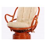 Кресло из натурального ротанга Винотти вращающееся с подушкой 05/01 коньяк