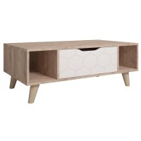 Стол журнальный Комфорт-S М10 Войтек дуб баррик/белый матовый