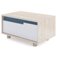 Тумба прикроватная Комфорт-S М1 Винсент-5 дуб ирландский/белый матовый/дуб глубинно-синий