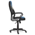 Кресло компьютерное TetChair Inter кож/зам/ткань, черный/синий/серый, 36-6/С24/14
