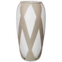 Ваза Арти М 316-1469 Rombi grey 26 см бежевый/белый
