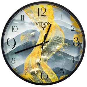 Купить Настенные часы Русские подарки 89808 Viron 30 см желтый/серый