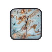 Настенные часы Русские подарки 89817 Viron 30*30 см голубой/золото