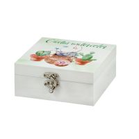 Шкатулка Русские подарки 138706 14*15*6 см белый/зелёный