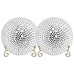Купить Набор тарелок Арти М 359-591 (2 предметов) Fashion queen 20,5 см цвет белый/серый/чёрный