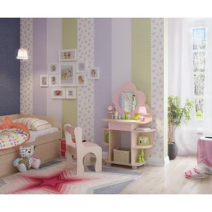 Купить Комплект детской мебели Мебельсон Ромашка дуб млечный/розовый