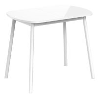 Стол Мамадома ROUND 120 со стеклом белый/белый