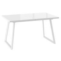 Стол Мамадома LOFT-140 со стеклом белый/белый