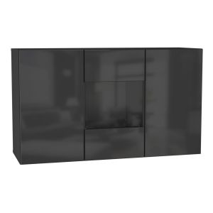 Купить Комод НК-Мебель Point ТИП-1.2 цвет черный/ черный глянец
