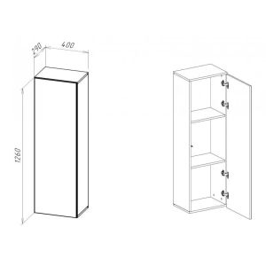 Купить Шкаф навесной НК-Мебель Point ТИП-20 цвет белый/белый глянец