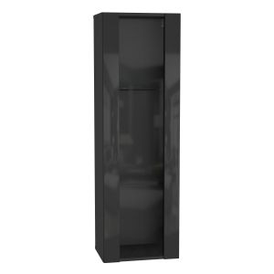 Купить Шкаф навесной НК-Мебель Point ТИП-21 цвет черный/ черный глянец