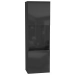 Шкаф навесной НК-Мебель Point ТИП-22 черный/ черный глянец