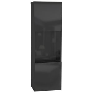 Купить Шкаф навесной НК-Мебель Point ТИП-22 черный/ черный глянец