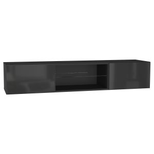 Купить Шкаф навесной НК-Мебель Point ТИП-33 цвет черный/ черный глянец