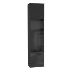 Шкаф навесной НК-Мебель Point ТИП-42 черный/ черный глянец