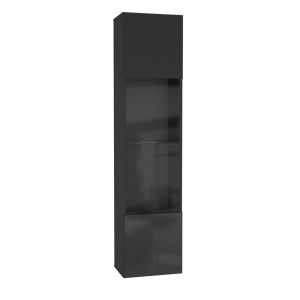 Купить Шкаф навесной НК-Мебель Point ТИП-42 черный/ черный глянец