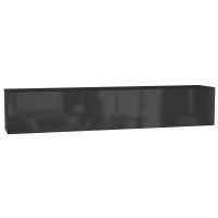 Шкаф навесной НК-Мебель Point ТИП-50 черный/ черный глянец