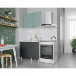 Кухня НК-Мебель Деми 100 графит/голубой