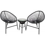 Комплект мебели ЭкоДизайн Acapulco (стол + 2 стула) черный