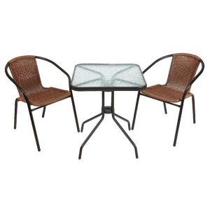 Купить Комплект мебели ЭкоДизайн Bistro (стол квадратный и 2 кресла)