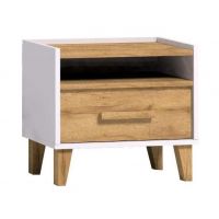 Тумба прикроватная ГМФ Айрис 41 белый дуб с золотой патиной