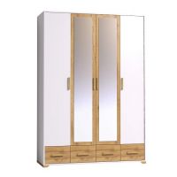 Шкаф ГМФ Айрис 555 белый/ дуб золотистый