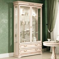 Шкаф Миассмебель Джоконда для посуды 2 дв. крем