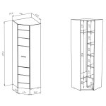 Шкаф НК-Мебель НК-GLOSS шкаф угловой 64х64