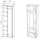 Шкаф НК-Мебель НК-GLOSS  шкаф для одежды 600   Белый/Белый глянец