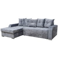 Диван угловой Комфорт-S АВГУСТИН велюр dolore 56 серый