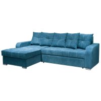 Диван угловой Комфорт-S АВГУСТИН велюр синий