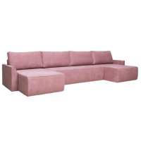 Диван угловой Комфорт-S МАРСЕЛЬ П-образный велюр десерт