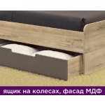 Кровать Комфорт-S Илия М1 900 дуб ирландский/амаретти/велюр капучино