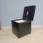 Банкетка Комфорт-S КВАДРАТНАЯ экокожа черный