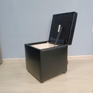 Купить Банкетка Комфорт-S КВАДРАТНАЯ экокожа черный