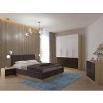 Кровать Комфорт-S Илия М12 1400 дуб ирландский/велюр капучино